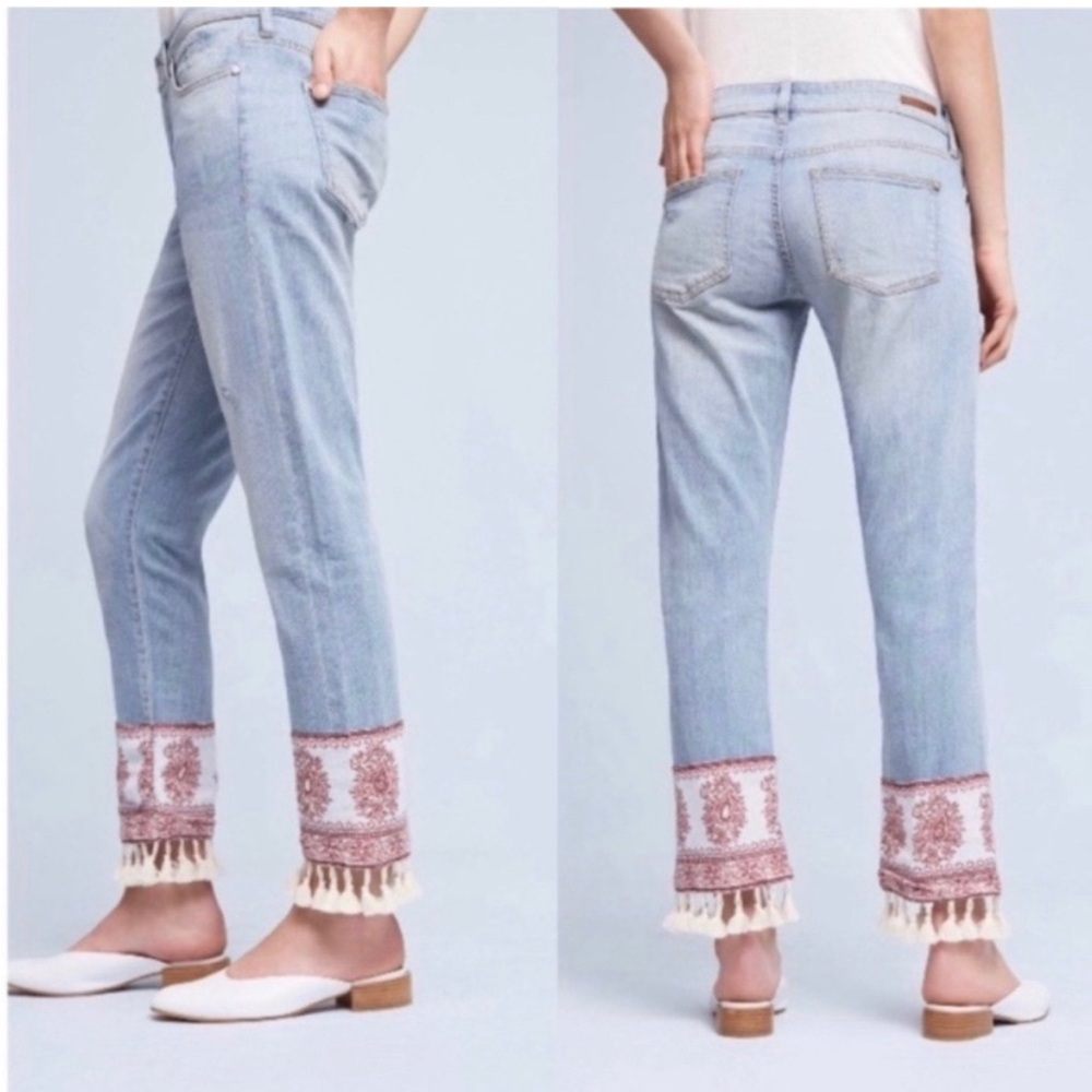 Anthropologie Women's Light Blue Jeans with Hem Details - Picture 3 of 10